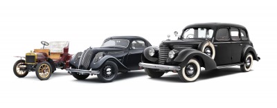 150506 Voiturette A (1905), SKODA Popular Monte Carlo (1937), SKODA Superb 3000 OHV (1939)